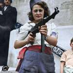 image for Simone Segouin, also known by her nom de guerre Nicole Minet, a former French resistance fighter who served in the Francs-Tireurs et Partisans group.