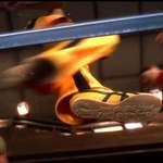 image for The bottom of Uma Therman's shoe in Kill Bill flashes across the scene for about 1 second.