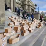 image for Residents in Idaho put 183 coffins on the steps of the capitol today to protest the state faith-healing exemption that protects parents if they deny their children medical care