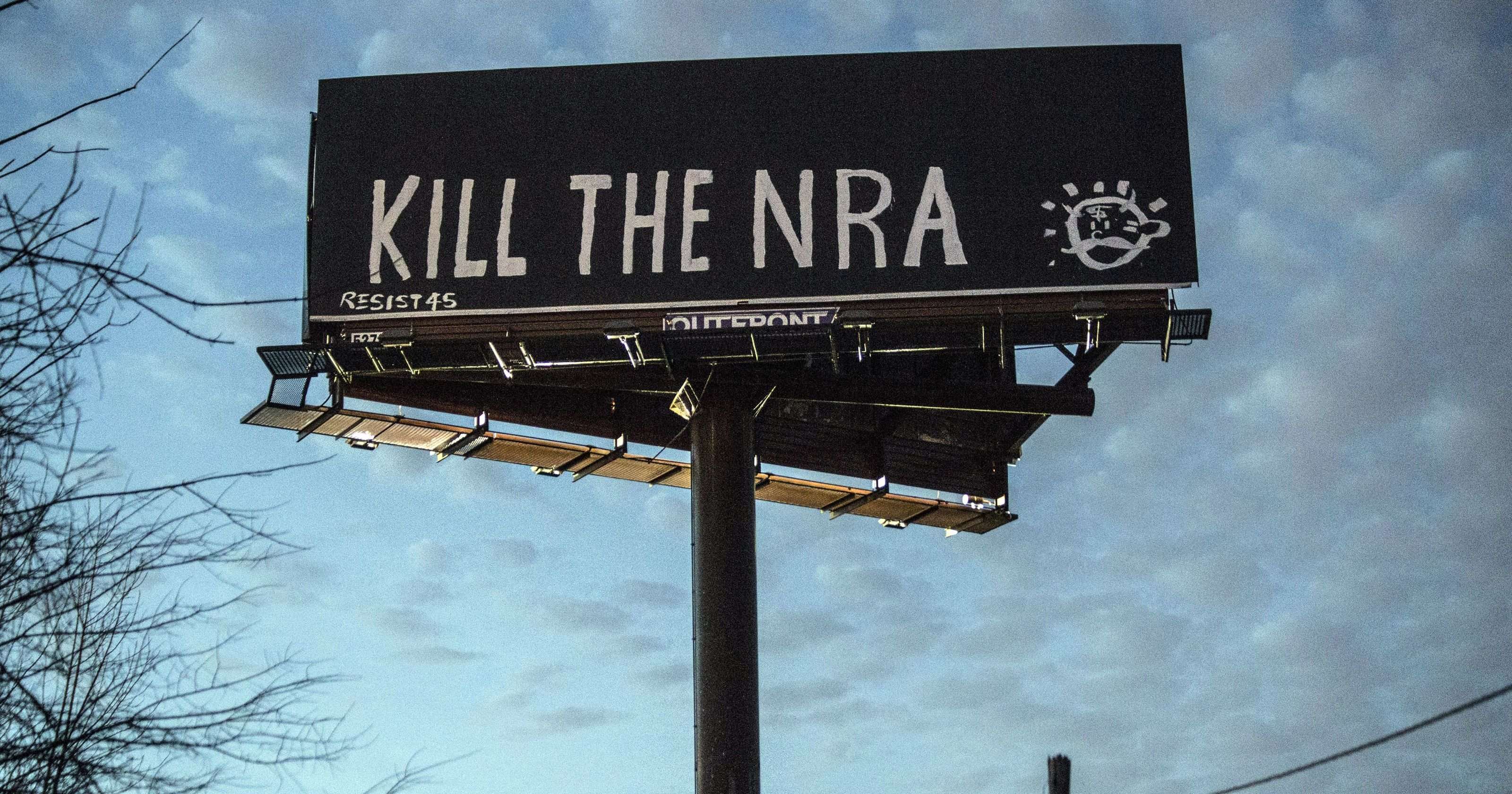 image for 'Kill the NRA' message appears on billboard on Interstate 65 in Louisville