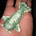 image for I made this origami koi fish a few years back for our tip jar. It took me 3 days and all of my patience.