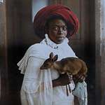image for Young Kenyan woman holding a Dik-Dik, Mombasa - 1909.
