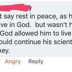 image for A comment in an article about the death of Stephen Hawking