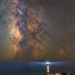 image for Last year I shot the Milky Way at 70mm and it took me 140 exposures to complete this image. I was about a 1/4 mile away from the lighthouse