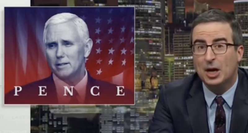 image for John Oliver rips homophobe Mike Pence — and does something amazing with his pet rabbit Marlon Bundo