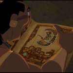 image for In The Road To El Dorado, when Tzekel-Khan is flipping through his ritual book, an Aztec/Mayan version of the Dreamworks logo can be seen on one of the pages.