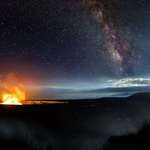 image for The Milky Way over Kilauea Volcano, Hawaii