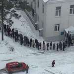 image for Russians queuing up in the snow to donate blood after a shopping centre fire kills 64, including 11 children
