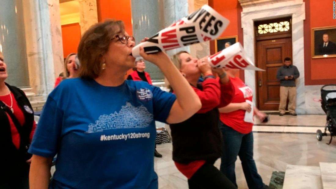 image for Kentucky teachers furious as legislators pass pension bill