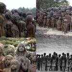 image for A monument of children murdured by Nazis in 1942 massacre of Lidice, Czech Republic. 88 children lost their lives, each statue represents one of them