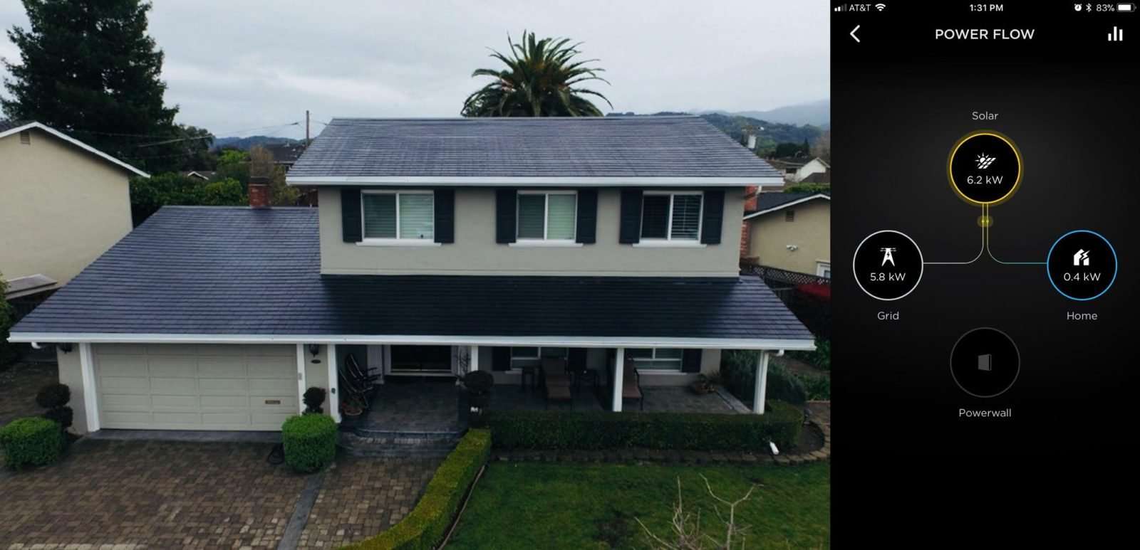 image for First Tesla solar roof customer installation is now up and running – feeding the grid and Powerwall