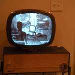 image for Fallout 3 displayed on a vintage 1950's era Philco Predicta TV set