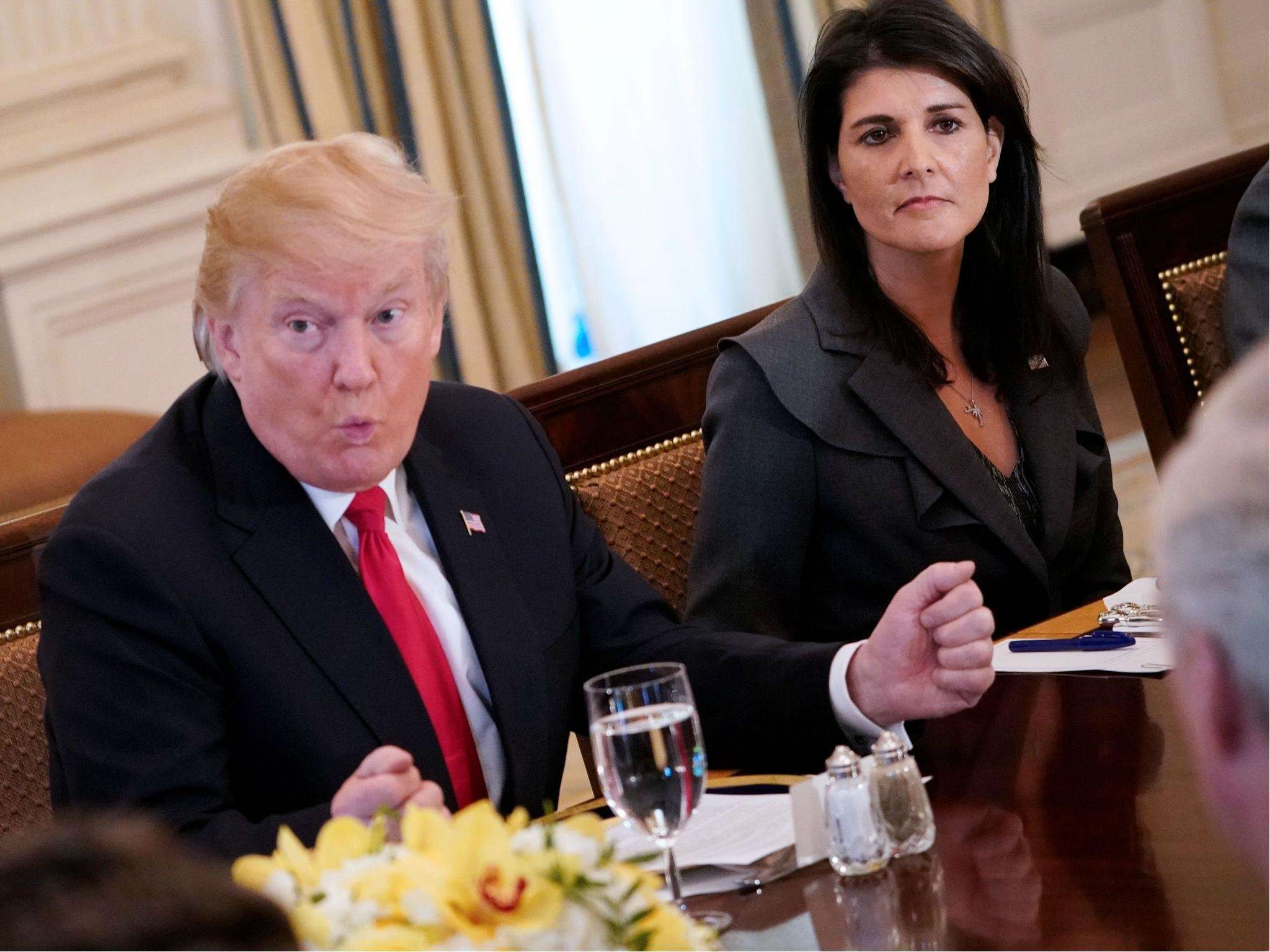 image for Trump told Russia sanctions were off but US Ambassador to UN Nikki Haley did not know