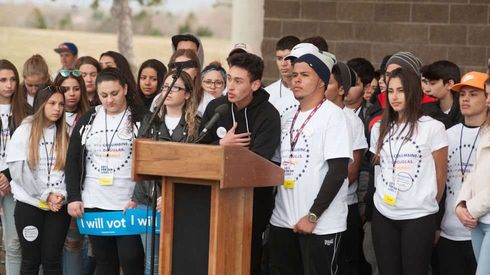 image for Columbine students hold voter registration rally ahead of shooting anniversary