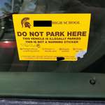image for This school gives out citations by putting a hard to remove sticker right in your blind spot