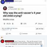 image for Anti-vaxxer makes a real funny after seeing a meme they don't like.