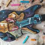 image for My wife drew Samus... in chalk... on a guitar.