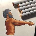 image for Posted my work in r/drawing but they said you guys might like it to, This Is America, done with copic markers