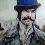 image for Bill the Butcher (Daniel Day Lewis) Painting from Gangs of New York (2002)