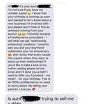image for I was told that this sub would enjoy this text that my little sister (whose 18th bday is tomorrow) got from our crazy aunt