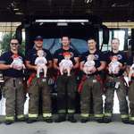 image for PsBattle: Seven firefighters from the same station with their newborns