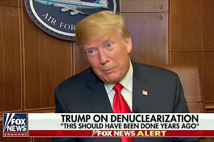 image for Watch Trump shrug when Fox News reminds him Kim Jong Un 'is a killer' who's 'clearly executing people'