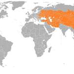 image for Approximate extent of Mongolian Empire at its height in 1279 compared to modern countries (1357 x 617)