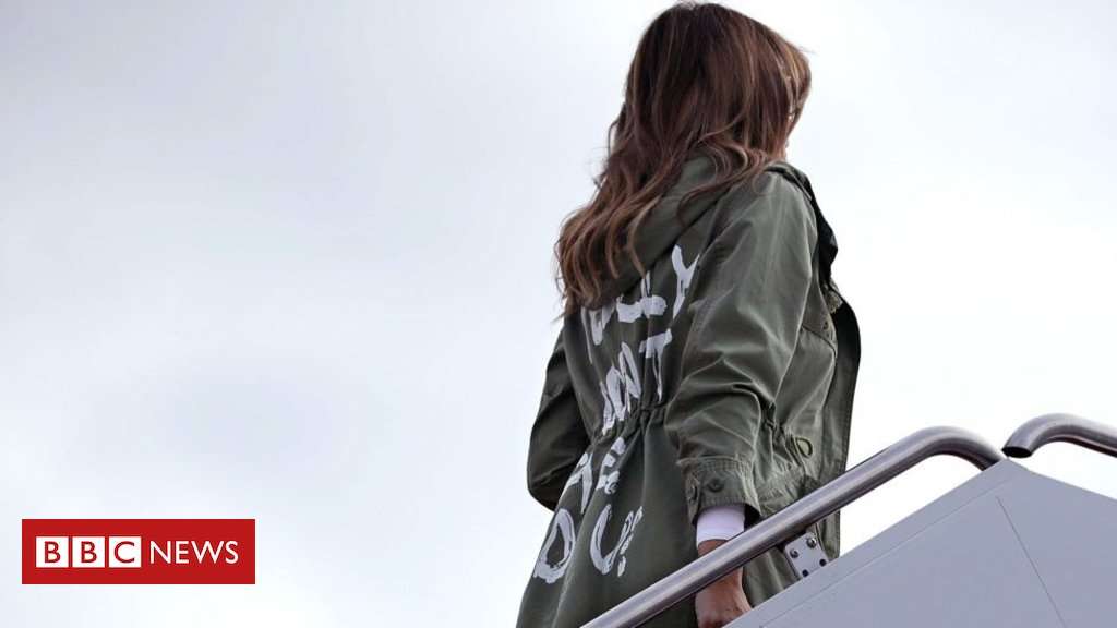 image for Melania wears 'I really don't care do u?' coat on migrant visit