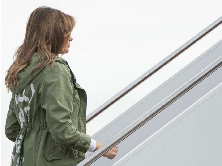 image for Melania flew to Texas to visit immigrant children wearing a jacket that says 'I really don't care, do u?'