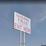 image for This massive sign was designed to trick people into getting off the highway 97.9 miles before Niagara Falls.