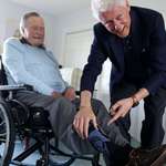 image for George H. W. Bush wore special socks today for his visitor