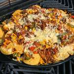 image for [Homemade] Pulled pork nachos on the grill.