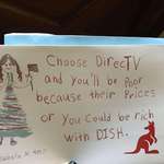 image for Dish Network sent out advertisements in envelopes that make it look like a special occasion card. Also, trying to manipulate people by making the cards look handmade by a child.