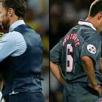 image for Gareth Southgate consoling the Columbian player that missed a penalty 22 years after it happened to him.