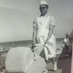 image for My grandfather dressed as a nurse at the beach. Wasn't even a costume party, he just thought it would be funny. 1950's