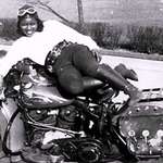 image for Bessie Stringfield, the first Black woman to ride a motorcycle in every one of the connected 48 states. She wasn’t welcomed in most motels so often slept on her bike at gas stations. Photo ca.1930.
