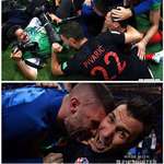 image for Croatia Winning goal team celebration dropped the photographer by mistake and gave him his best shot!