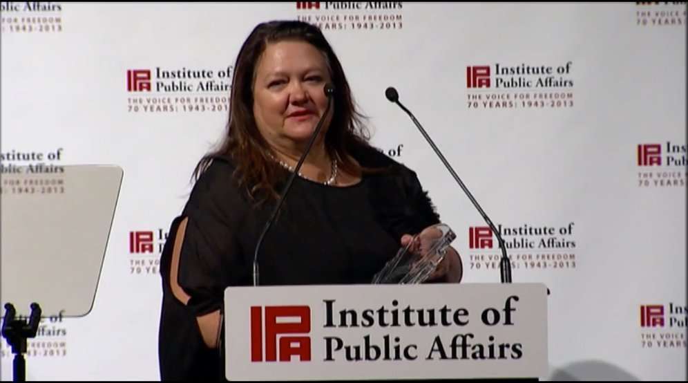 image for Billionaire Mining Magnate Gina Rinehart Revealed As Key Donor to Australian Climate Science Denial Promoter Institute of Public Affairs