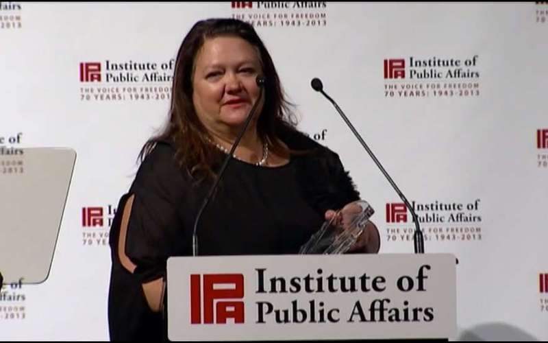 image for Billionaire Mining Magnate Gina Rinehart Revealed As Key Donor to Australian Climate Science Denial Promoter Institute of Public Affairs
