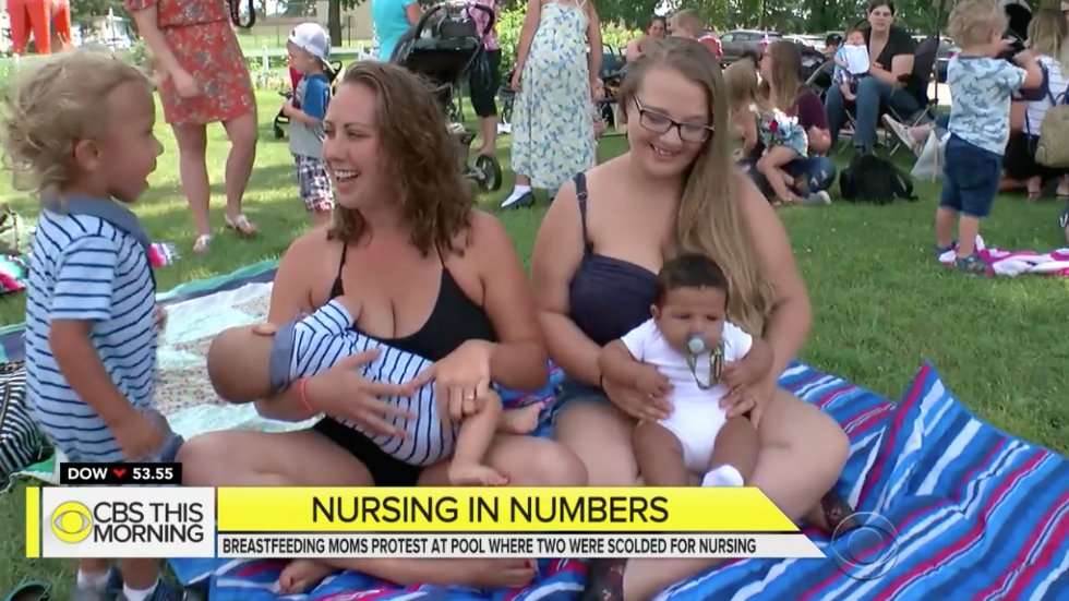 image for Moms stage 'nurse-in' protest after cops were called on breast-feeding women