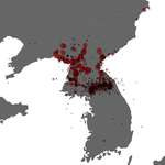 image for The Korean War Armistice was signed July 27, 1953. Here's a map showing aerial bombings during the war. [OC]