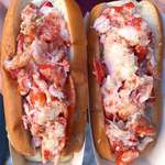 image for Two lobster rolls on buttered, toasted buns