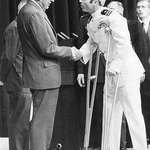 image for After 5 years as a POW Senator John McCain being greeted by president Nixon in 1973.
