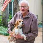 image for M 88 year old father adopted this 6 year old beagle. Can you tell how happy he is?