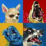 image for Dog Breed Impressions, Acrylic on Birch Panels, 5"