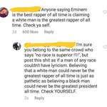 image for Comment thread in an Eminem vs. MGK debate