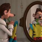 image for In Flushed Away, the main character Roddy (played by Hugh Jackman) pulls out Wolverine's suit while deciding what to wear.