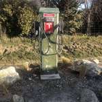 image for This Tesla supercharger that looks like an old timey petrol pump