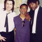 image for John Travolta, Phil LaMarr, and Samuel L. Jackson on the set of Pulp Fiction (1994)