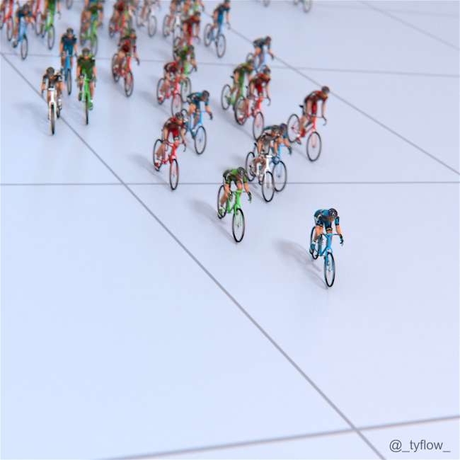 image for 500 cyclists vs. 1 wall : Simulated